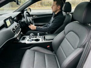 Perforated leather seats ventilation holes comfort controls modern car interior